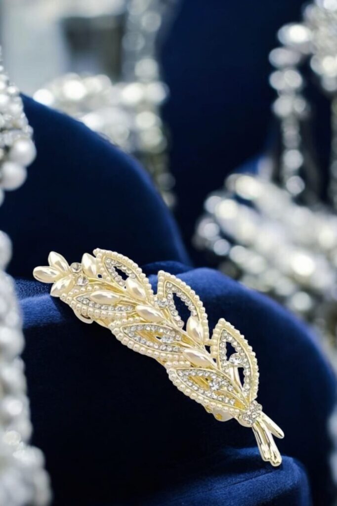 inci kristal saç tokası yaprak tasarım Ralbax Oxalis