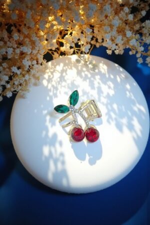 Viorne Saç Aksesuarı – Kiraz Tasarım, Kırmızı Taşlı Zarif Kadın Saç Tokası