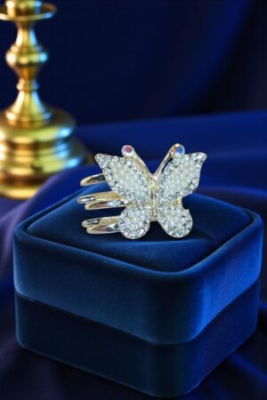 RALBAX Lys Saç Aksesuarı – Kelebek Tasarım İnci ve Kristal Taşlı Saç Tokası