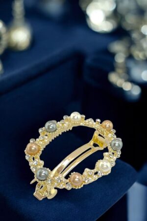 RALBAX Nérine Saç Aksesuarı – Renkli İnci ve Kristal Detaylı Saç Tokası