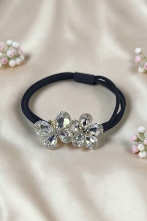 Bermudienne Saç Tokası – Şeffaf Kristal Taşlı Çiçek Tasarımlı Şık Kadın Aksesuarı
