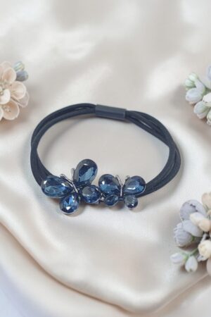 Gaillarde Saç Tokası – Safir Mavi Kristal Taşlı Kelebek Tasarımlı Şık Kadın Aksesuarı