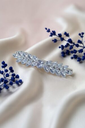 Galanthus Saç Aksesuarı – Işıltılı Kristal Taşlı, Gümüş Renk Saç Tokası