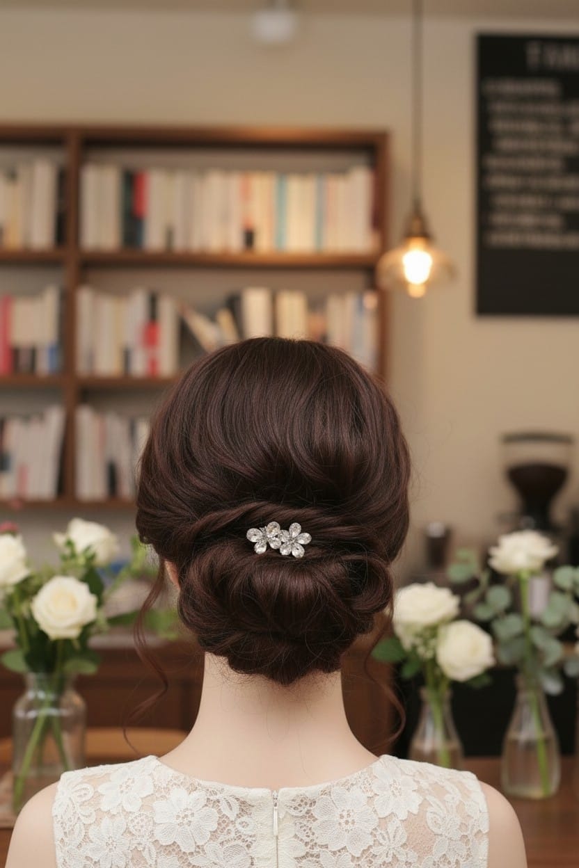 Bermudienne Saç Tokası – Şeffaf Kristal Taşlı Çiçek Tasarımlı Şık Kadın Aksesuarı - Görsel 5