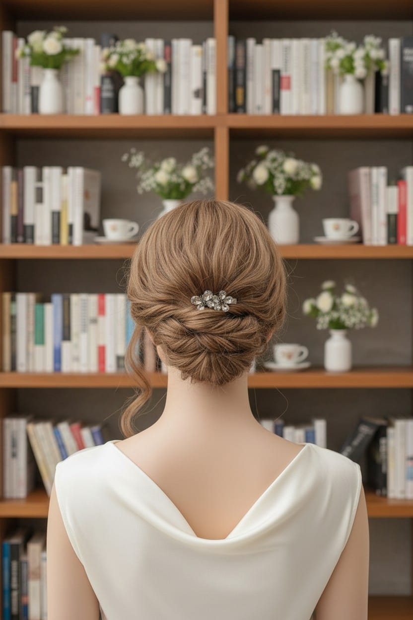 Camelia Saç Tokası – Füme Kristal Taşlı Çiçek Tasarımlı Şık Kadın Aksesuarı - Görsel 3